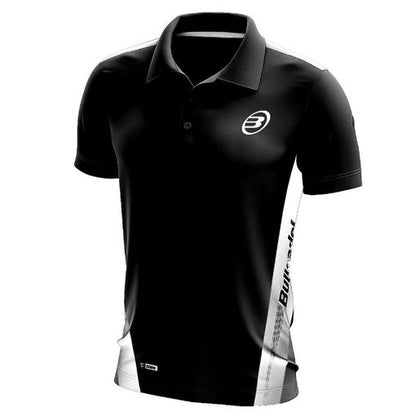 BULLPADEL BUBON DRY FIT POLO SHIRT (BLACK/ROYAL BLUE)