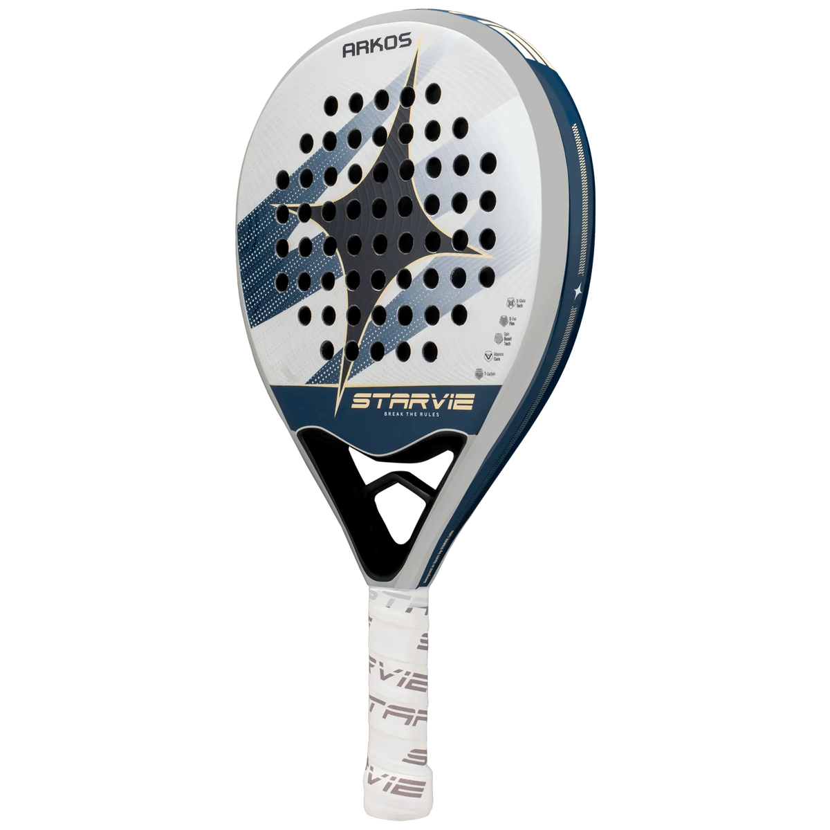 Three-quarter angle view of Star Vie Arkos 2026 padel racquet