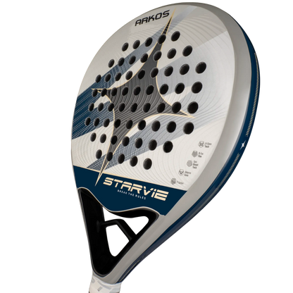 Side perspective view of Star Vie 2026 Arkos padel racket