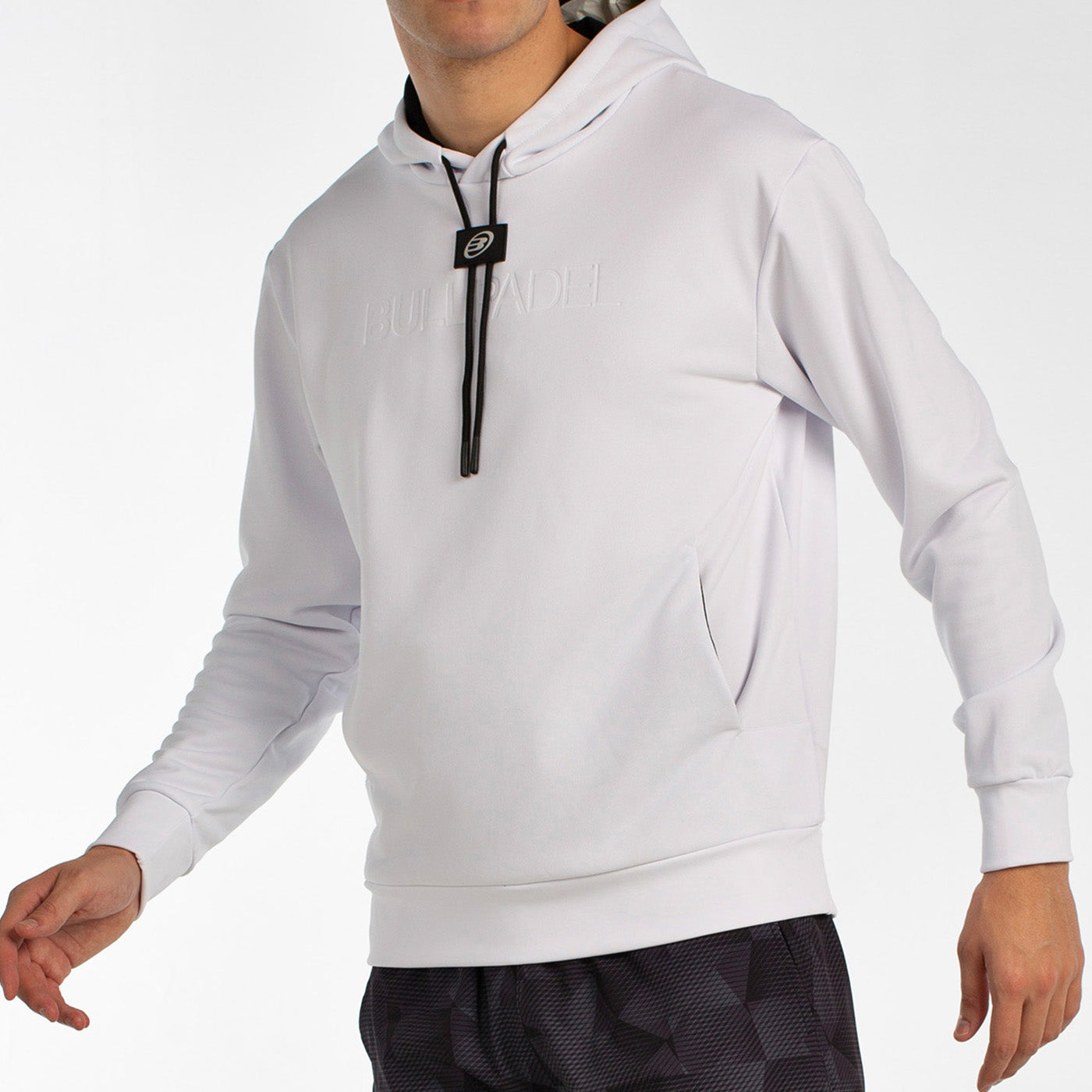 Bullpadel Men's Hoodie BINEE (White/Stone/Bluish Green)