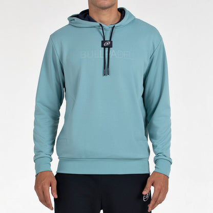 Bullpadel Men's Hoodie BINEE (White/Stone/Bluish Green)