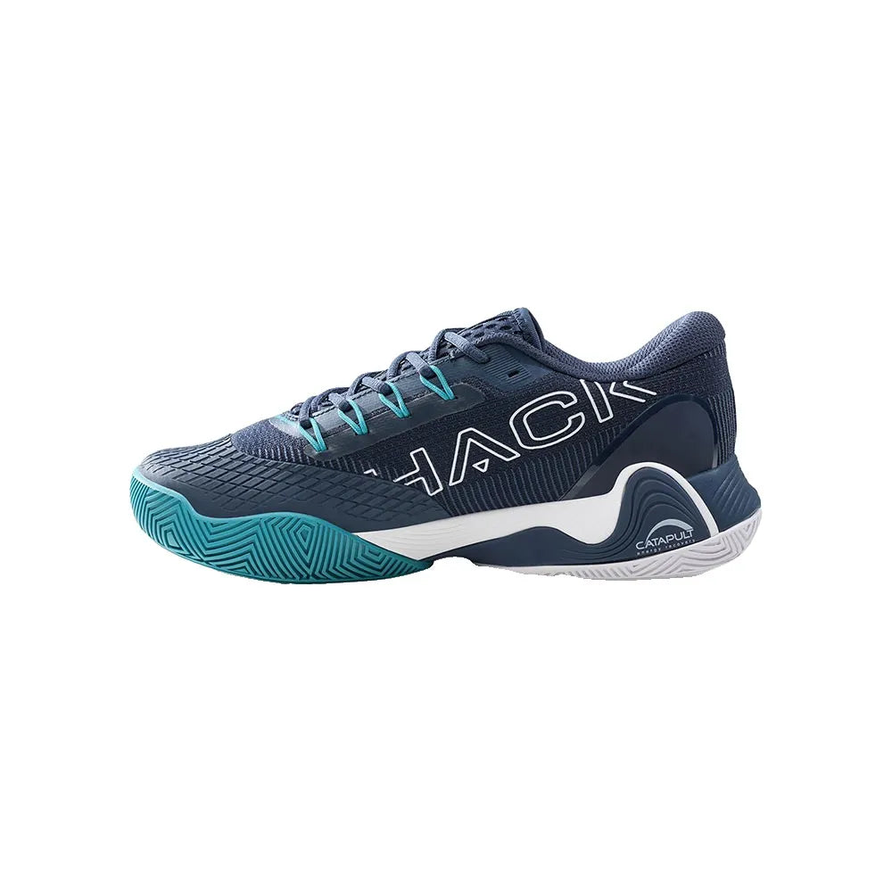 Outer side profile of navy blue Bullpadel Hack Vibram 26V padel shoe