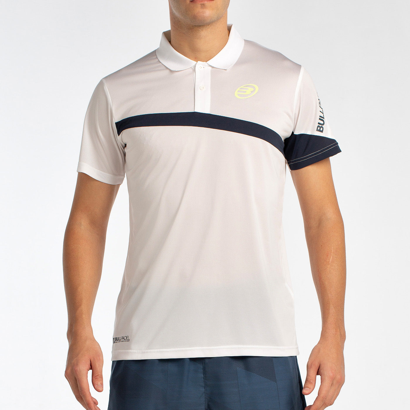 Bullpadel Men's Polo Shirt LUCIR (White/Dark Green)