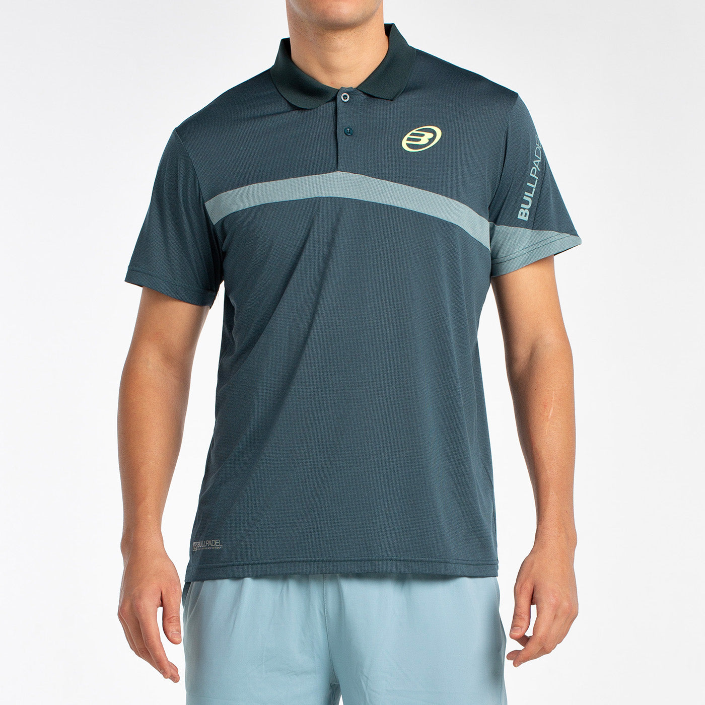 Bullpadel Men's Polo Shirt LUCIR (White/Dark Green)
