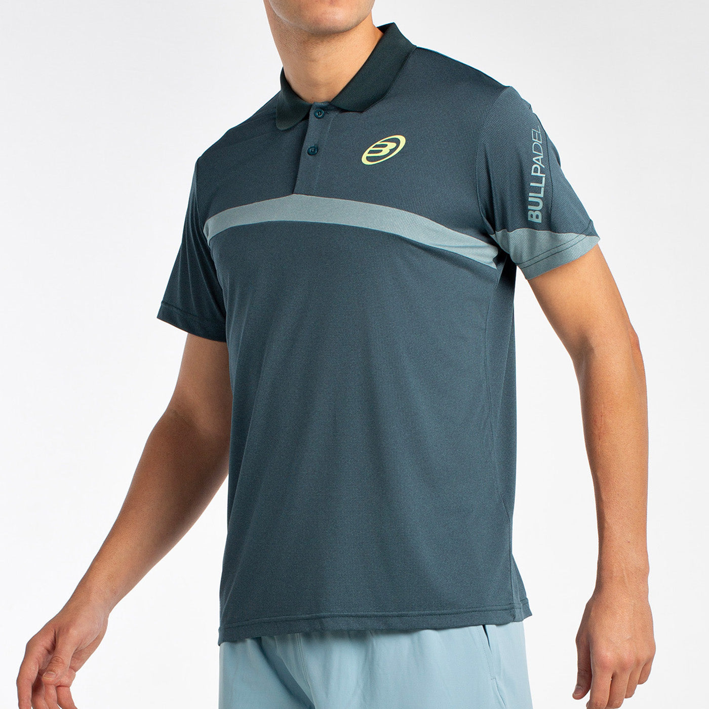 Bullpadel Men's Polo Shirt LUCIR (White/Dark Green)