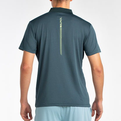 Bullpadel Men's Polo Shirt LUCIR (White/Dark Green)