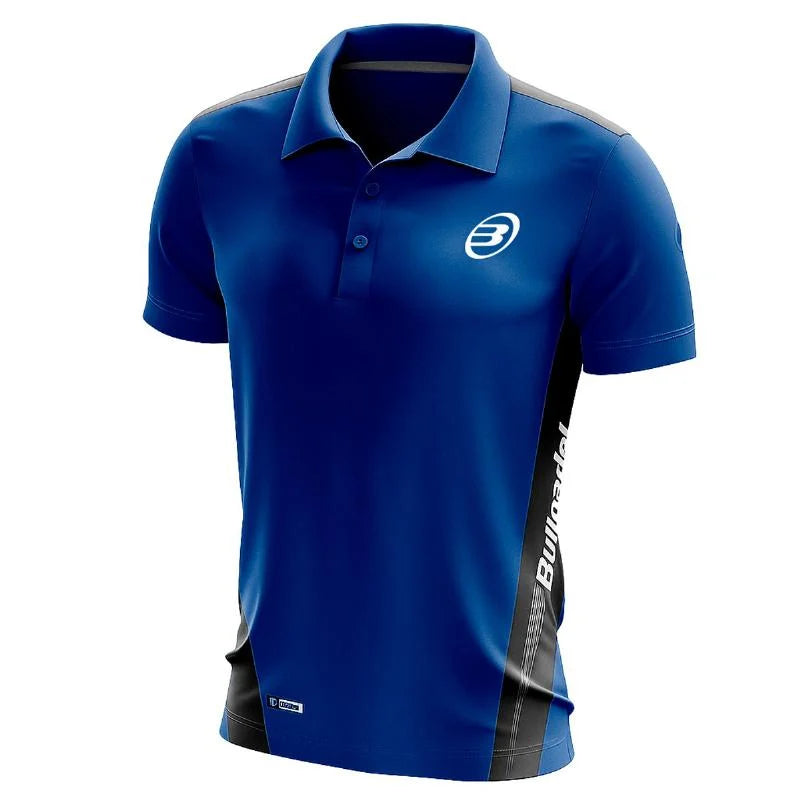 BULLPADEL BUBON DRY FIT POLO SHIRT (BLACK/ROYAL BLUE)